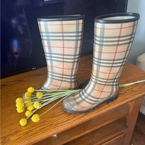 Plaid Rain Boots BURBERRY